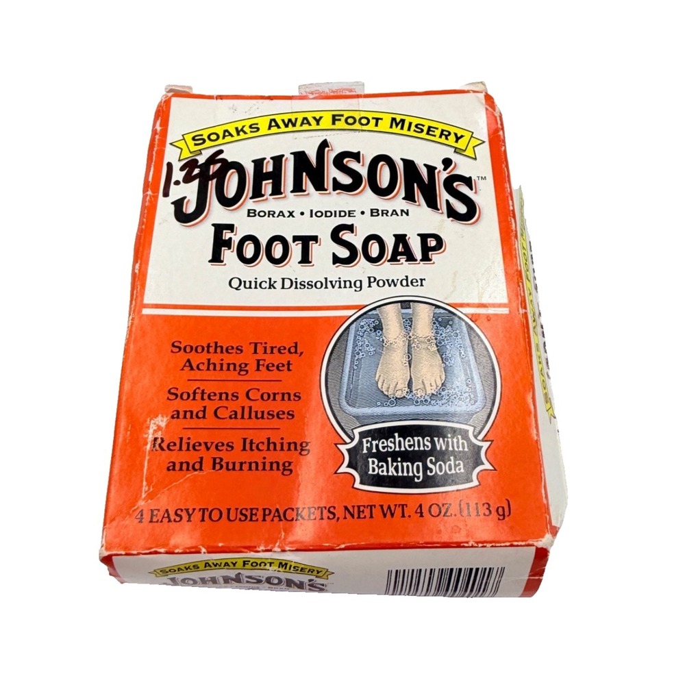 Johnson's Foot SoapQuick Dissolving Powder (4) 1 Oz Packets Discontinued